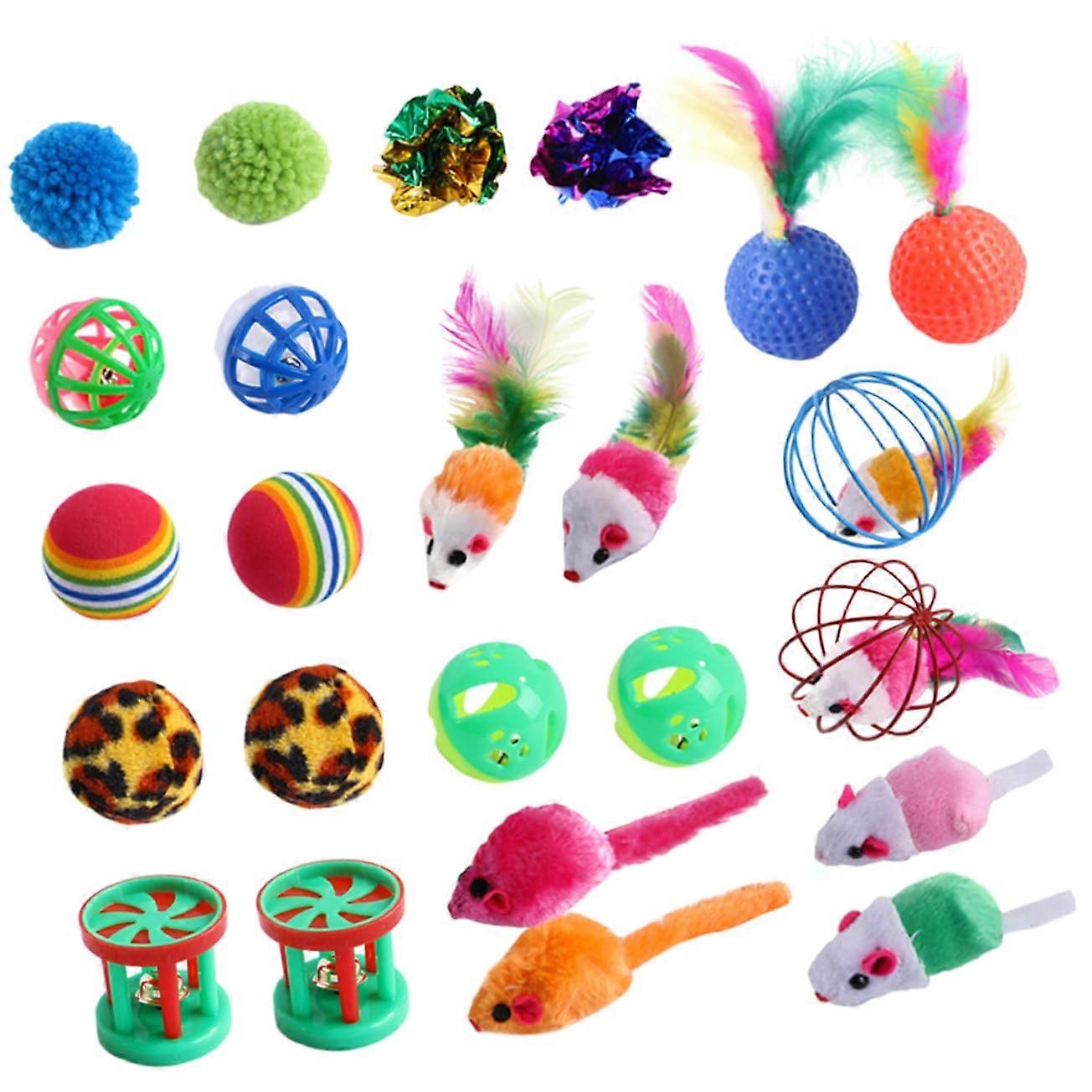 Plaid Cat Balls Interactive Cat Toys for Indoor Play, Random Color, Ideal for Kittens and Cats