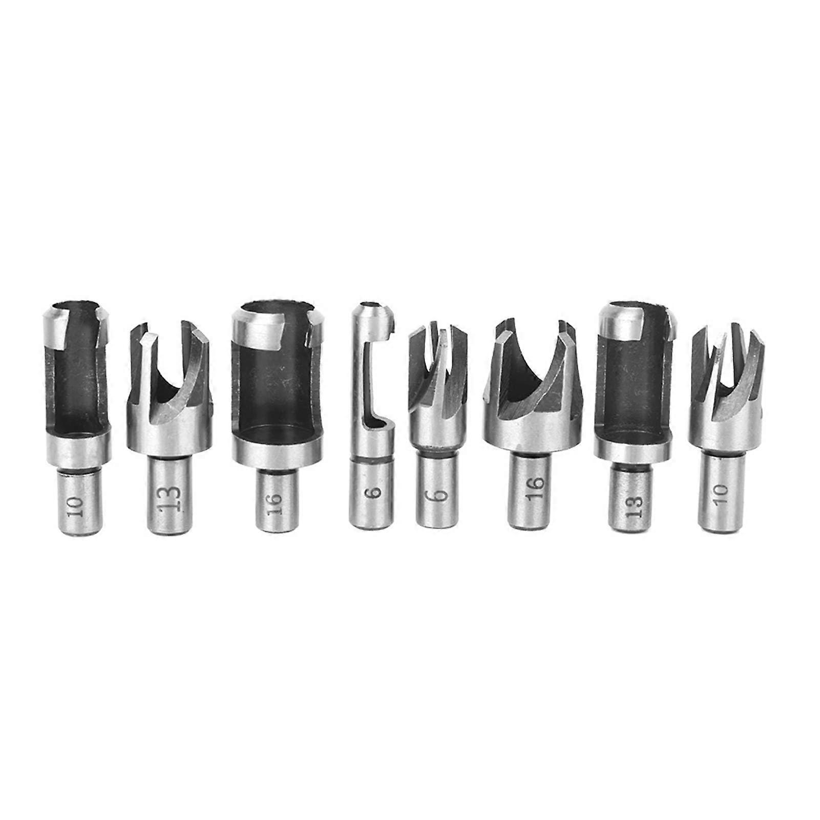 8-Piece Wooden Dowel Cutter Set Conical Dowel Drill Bits 6mm 10mm 13mm 16mm For Carpentry And Woodworking