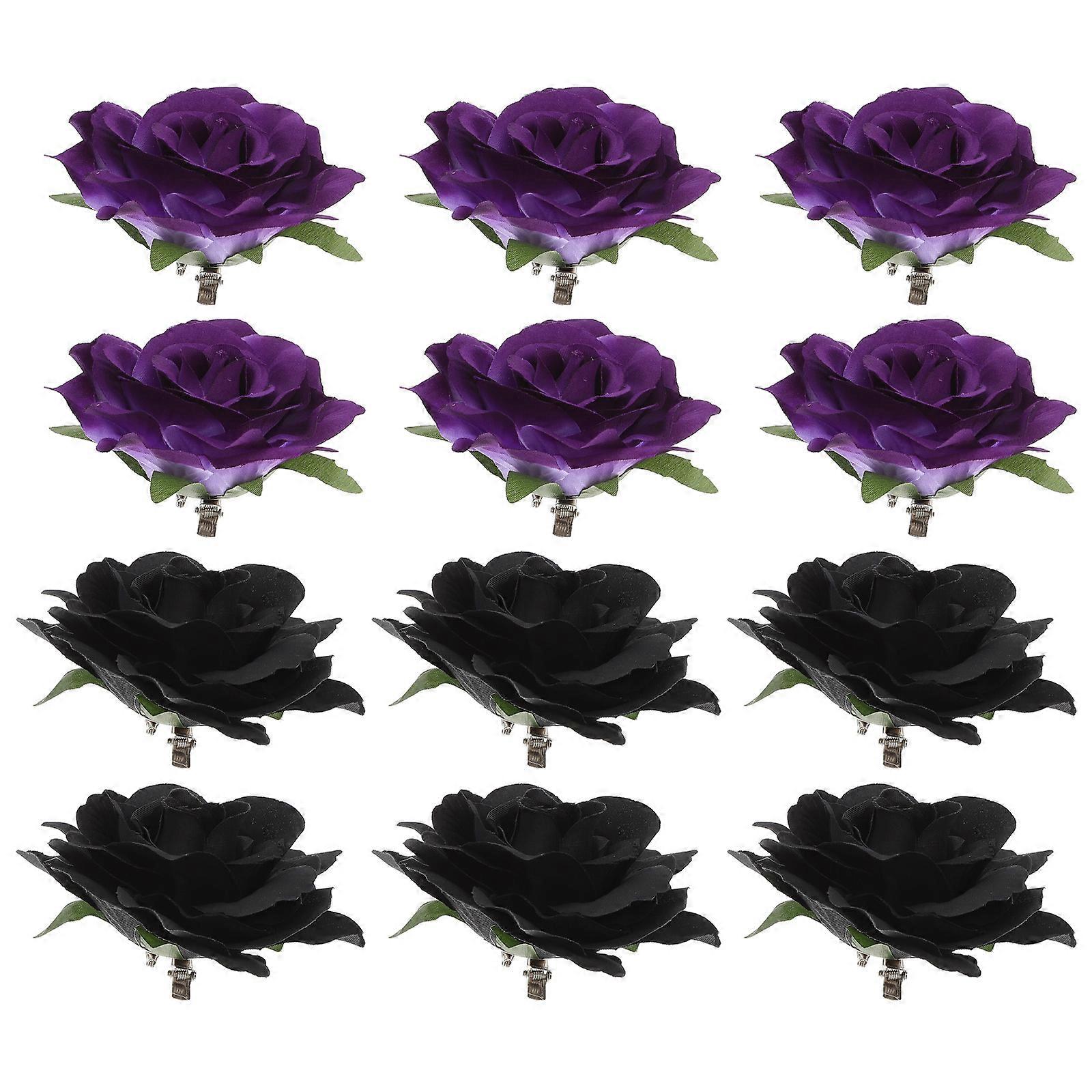 Here's a refined and appealing product description for your **12pcs Artificial Rose Flower Brooch Hair Clips**:
🌸 **12pcs Artificial Rose Flower