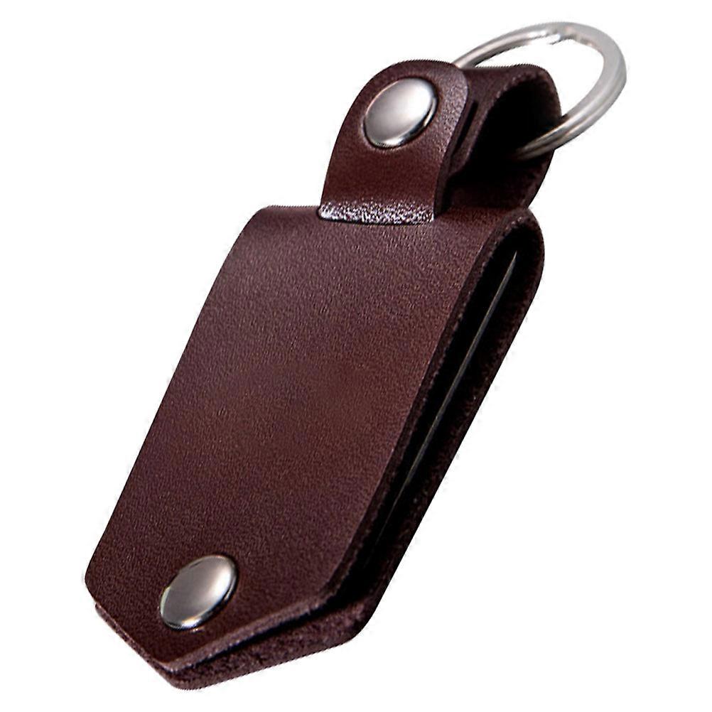 Leather Keychain Photo Keyring Dark Red Rectangle Shape Album Design Birthday New Year Him Her 1Pack
