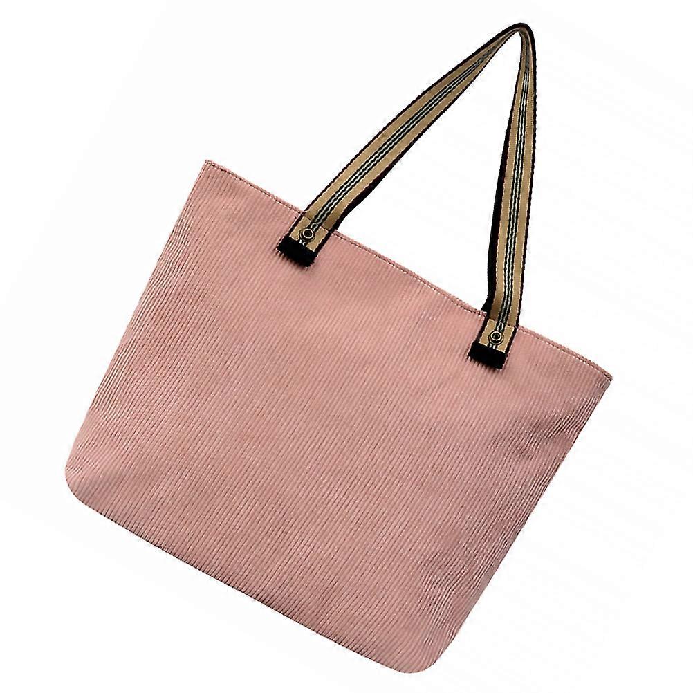 Retro Corduroy One Shoulder Bag Stylish Casual Tote for Parties Shopping Everyday Use Comfortable Handle Design