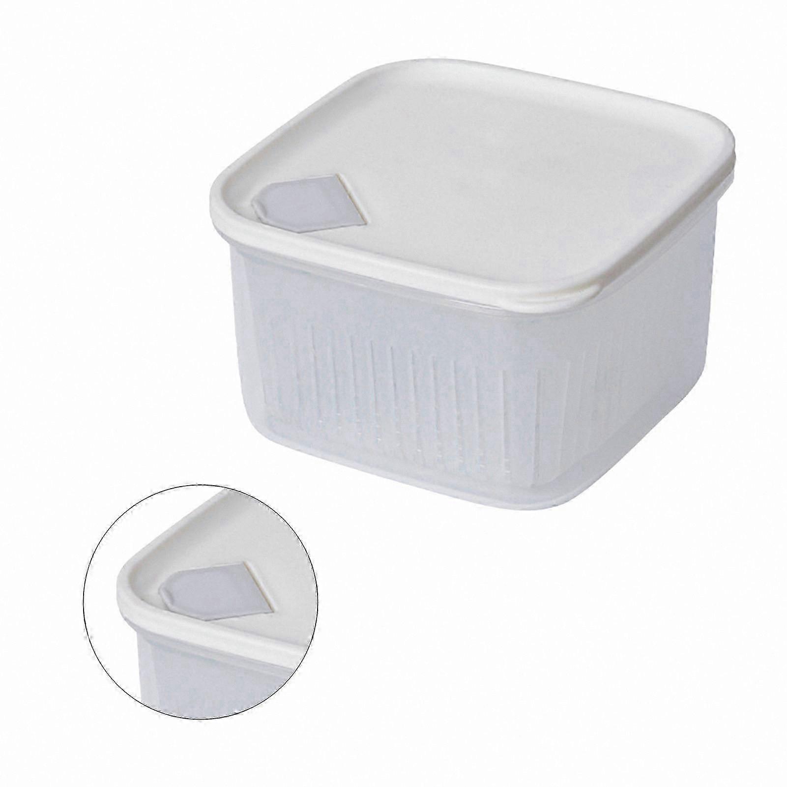 Compact Multi-Functional Food Storage Box with Draining Feature for Small Items