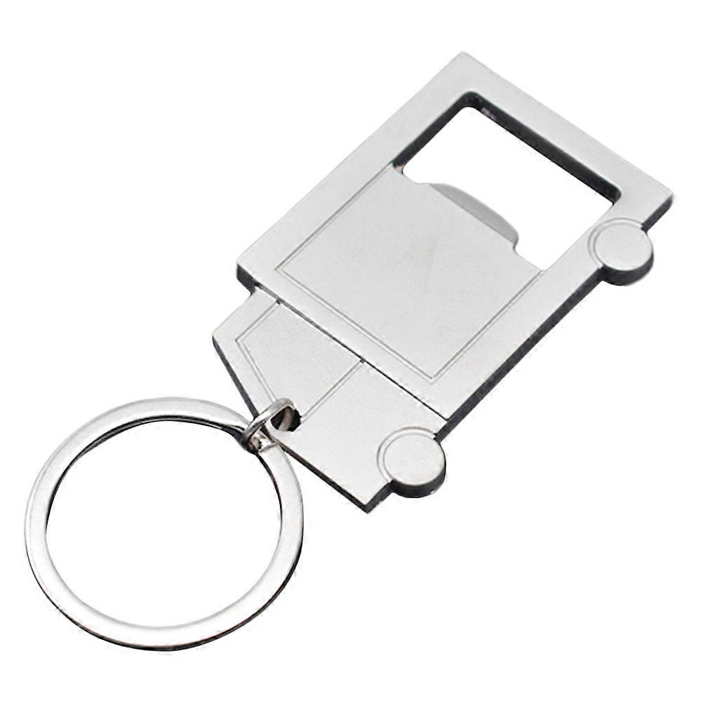 Silver Alloy Key Chain Bottle Opener with Design Multifunctional Tool for Beverages