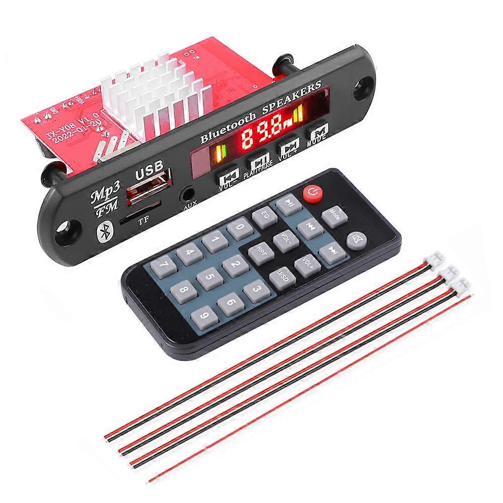 2*60W Digital Amplifier Bluetooth 5.0 MP3 WMA WAV Decoder Board DC 8-24V Car MP3 Music Player Speaker Car FM Radio USB TF Recording Module