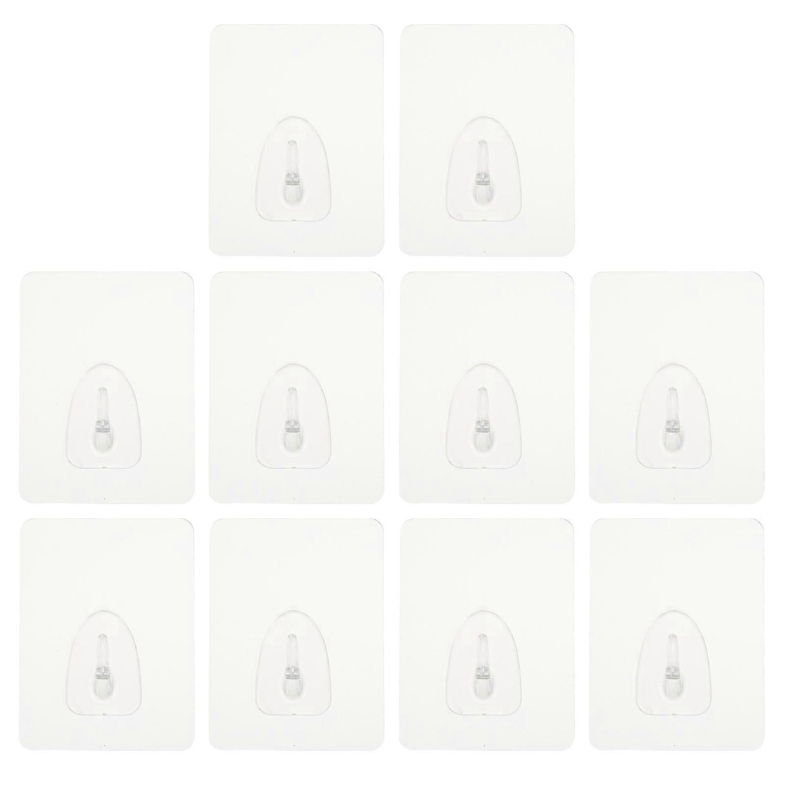 Hat And Coat Hook 10Pcs PET Transparent Hooks For Home Office General Users Space-Saving Frosted Style