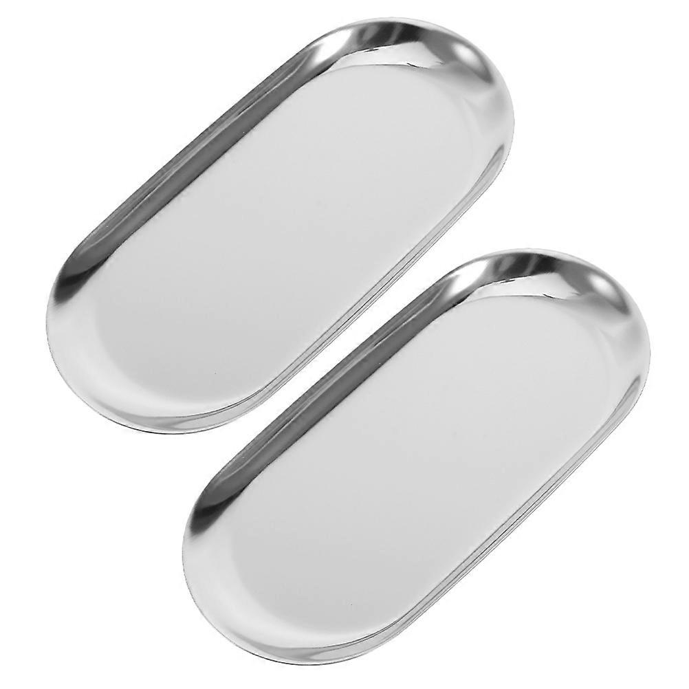 Stainless Steel Tip Tray for Cafes and Home Use Silver Color 2pcs 8.66x8.66x0.79 Inches