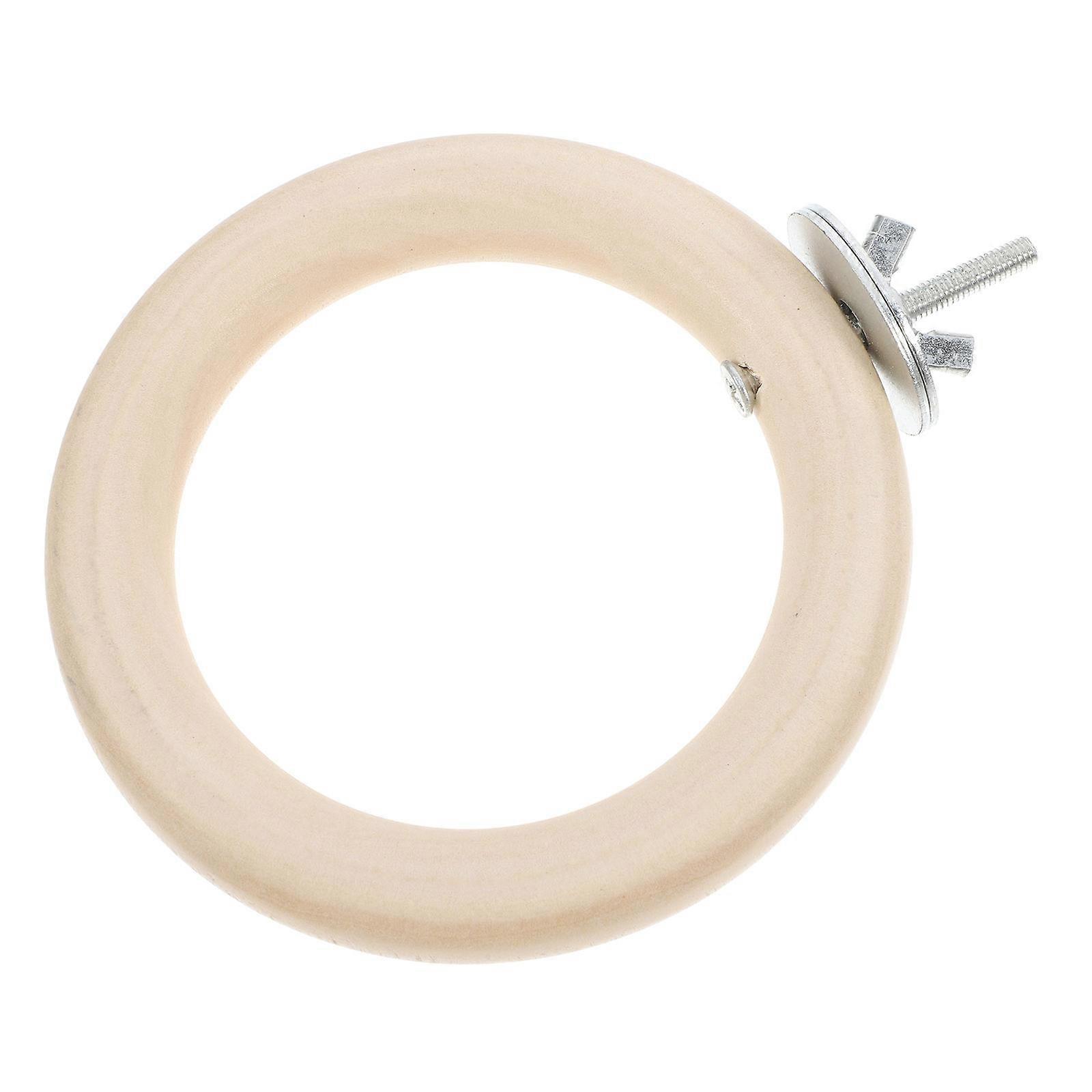 Wooden Bird Perch Stand for Small Parrots and Birds Toy with Unique Circular Design Beige 7.8 Inches