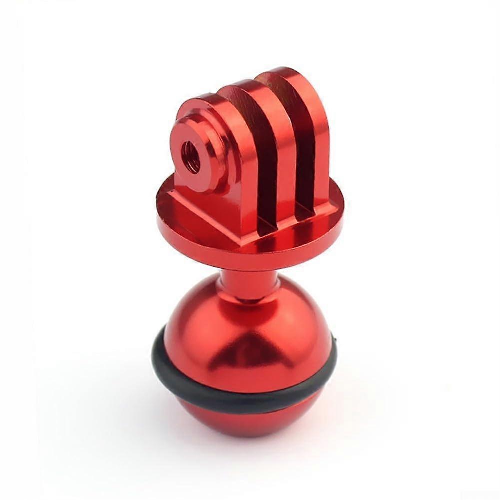 Efficient ball adapter for action cameras,  for diving applications (Red)