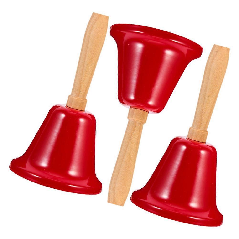 3pcs Metal Hand Bells with Handle – Lightweight Portable Jingle Bells for Seniors, Teachers, Reception, Events, and Pet Training