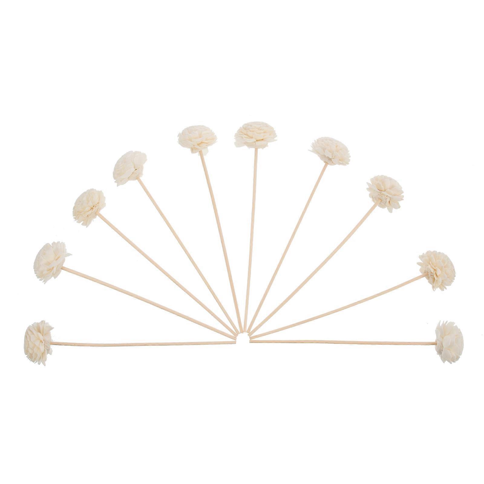 10pcs Aromatherapy Dried Flower Sticks for Decor White Synthetic Material Diffuser Accessories