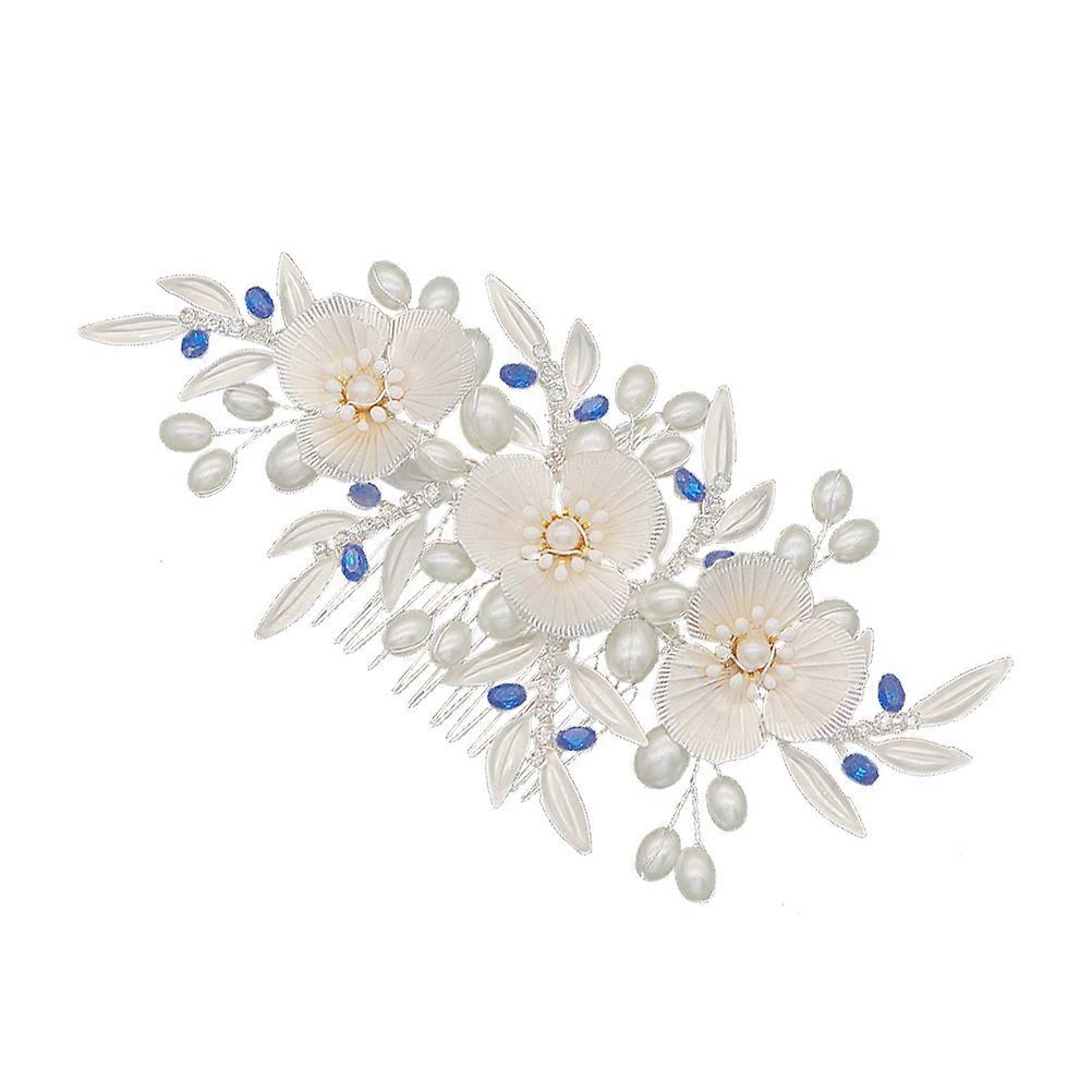 Pente de cabelo pérola elegante para noiva com cor prata perfeito para casamento e ocasiões especiais 6,5 polegadas