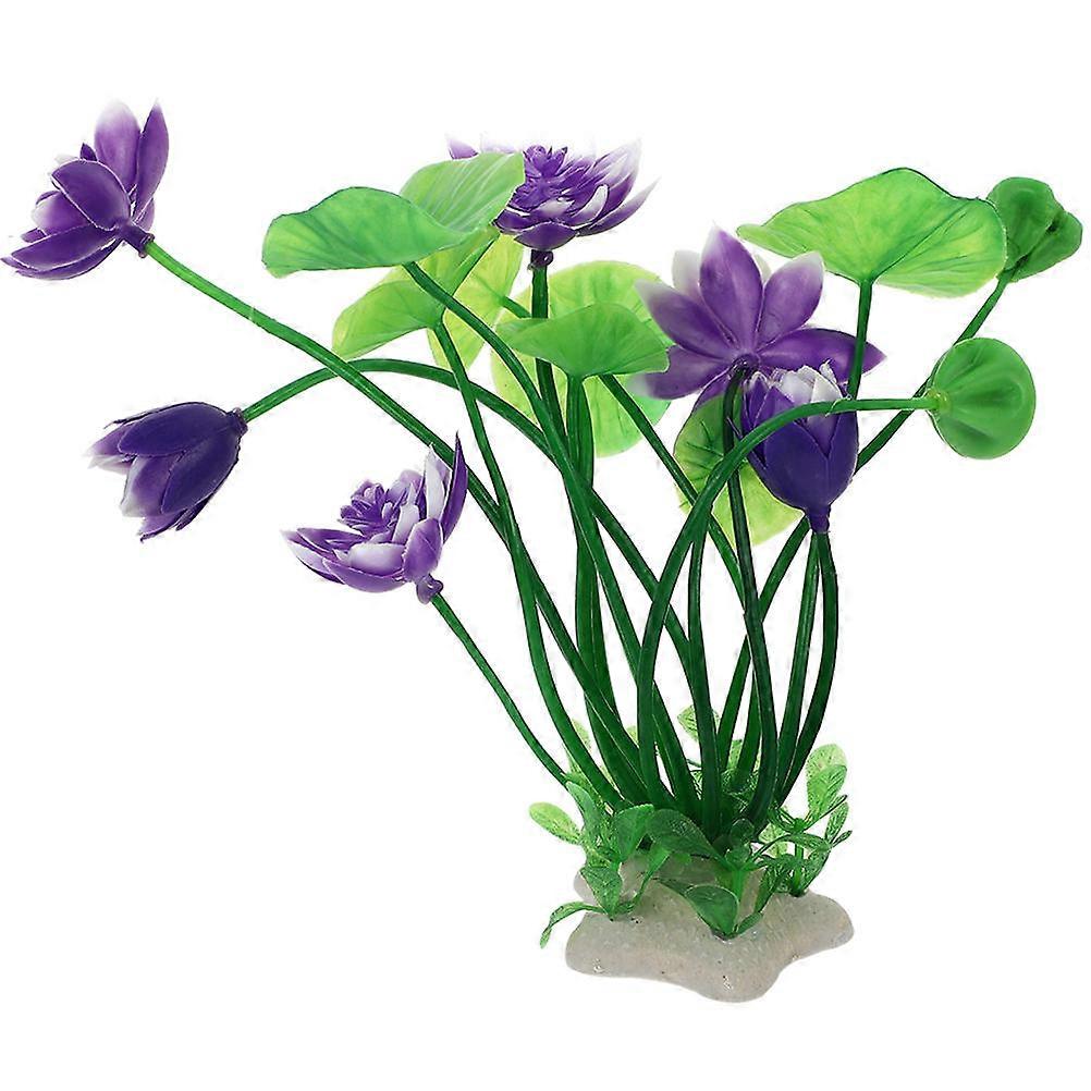 Purple Artificial Lotus Aquarium Decor Plastic Fish Tank Grass for Decor Adds Natural Look to Tank