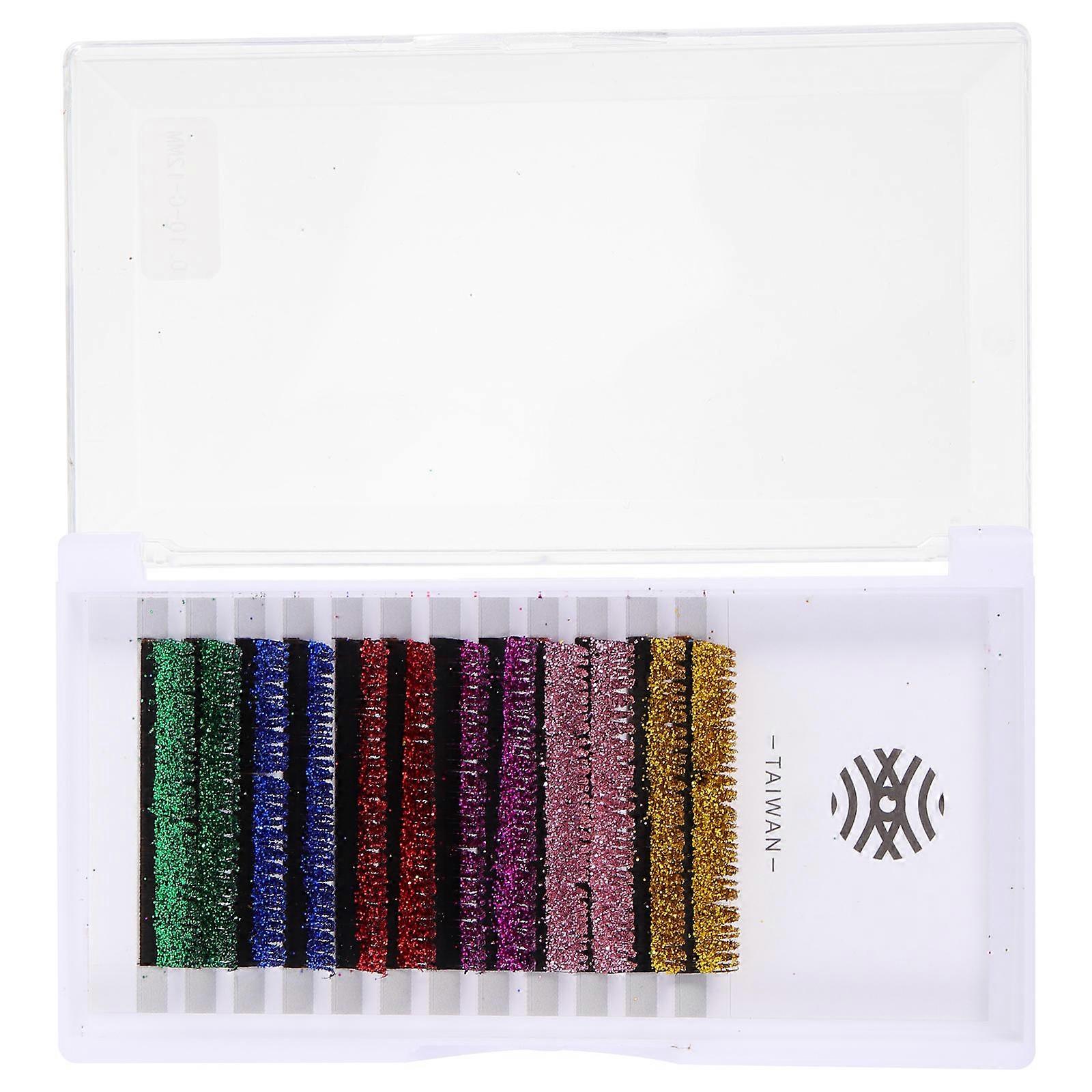 Glitter Lash Extensions 6 Pairs Eye Makeup Enhancement Assorted Color Curled Themed Styles For Women Party Enthusiasts
