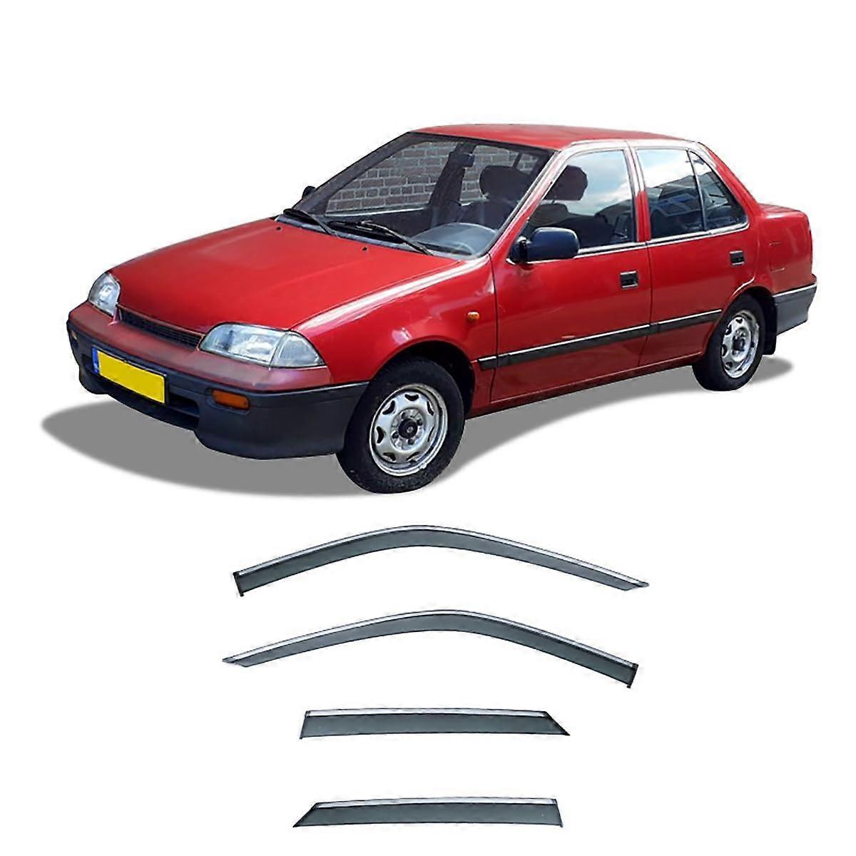 4 Pcs Auto Wind Deflectors Compatible with Suzuki Swift GL 1998-2005, Weatherproof Rain Guards for Vehicles