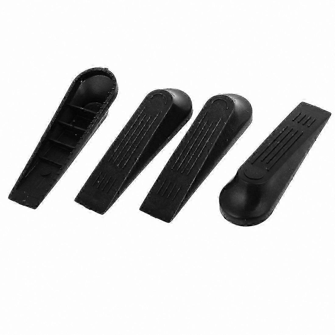 4-Pack Plastic Black Door Wedges for Non-Stop Use
