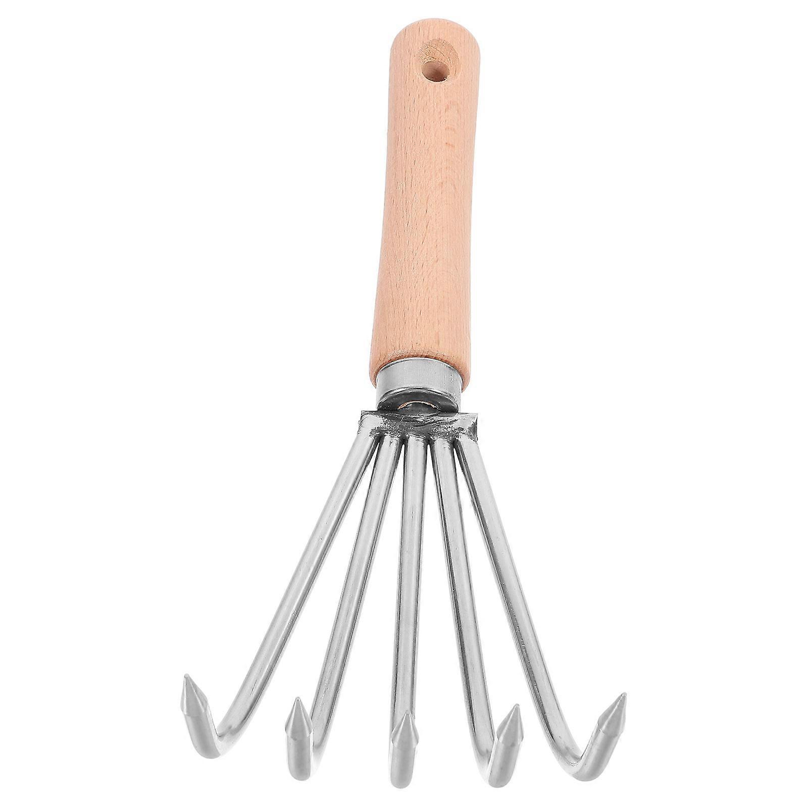 Worgeous Japanese Weeding Tool 1 Set Stainless Steel Ninja Rake Gardening Weeding Rake With Short Handle Small Hand Rake Digging Rake