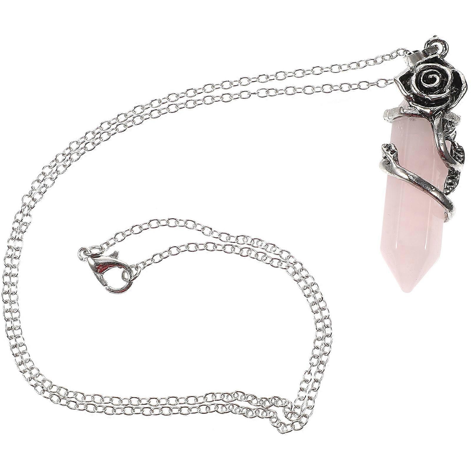 Crystal Ornaments Necklace Accessory Hexagonal Column Charms For Women 30X1.5X1.5CM 1Set