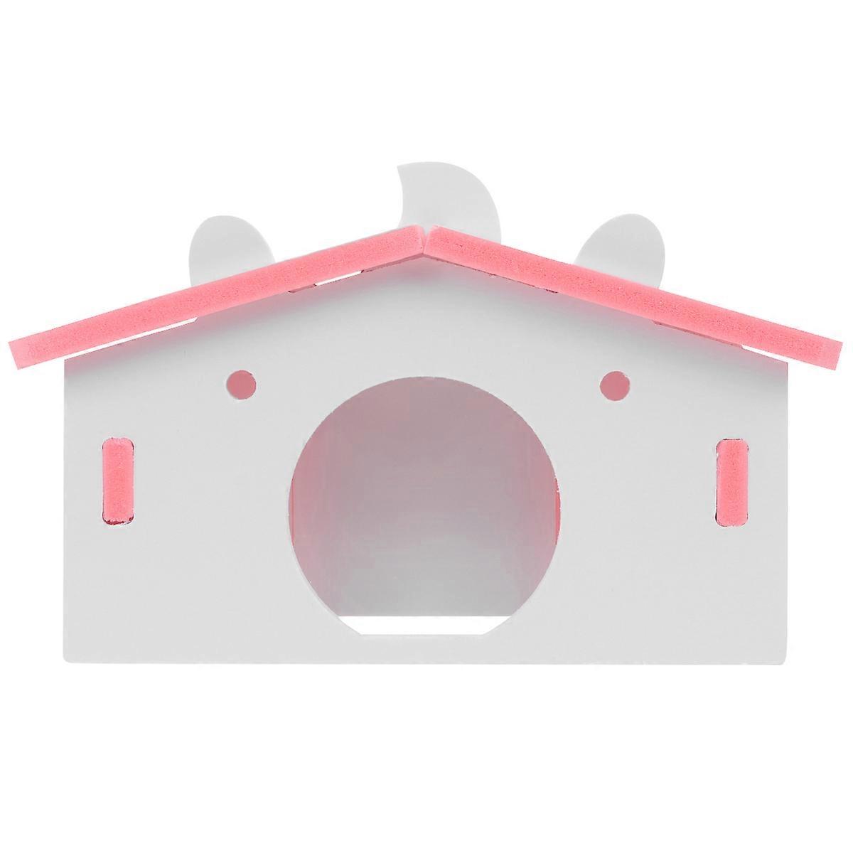 Pink Hamster House Nest for Pets Lightweight and Washable Synthetic Material 1Pc