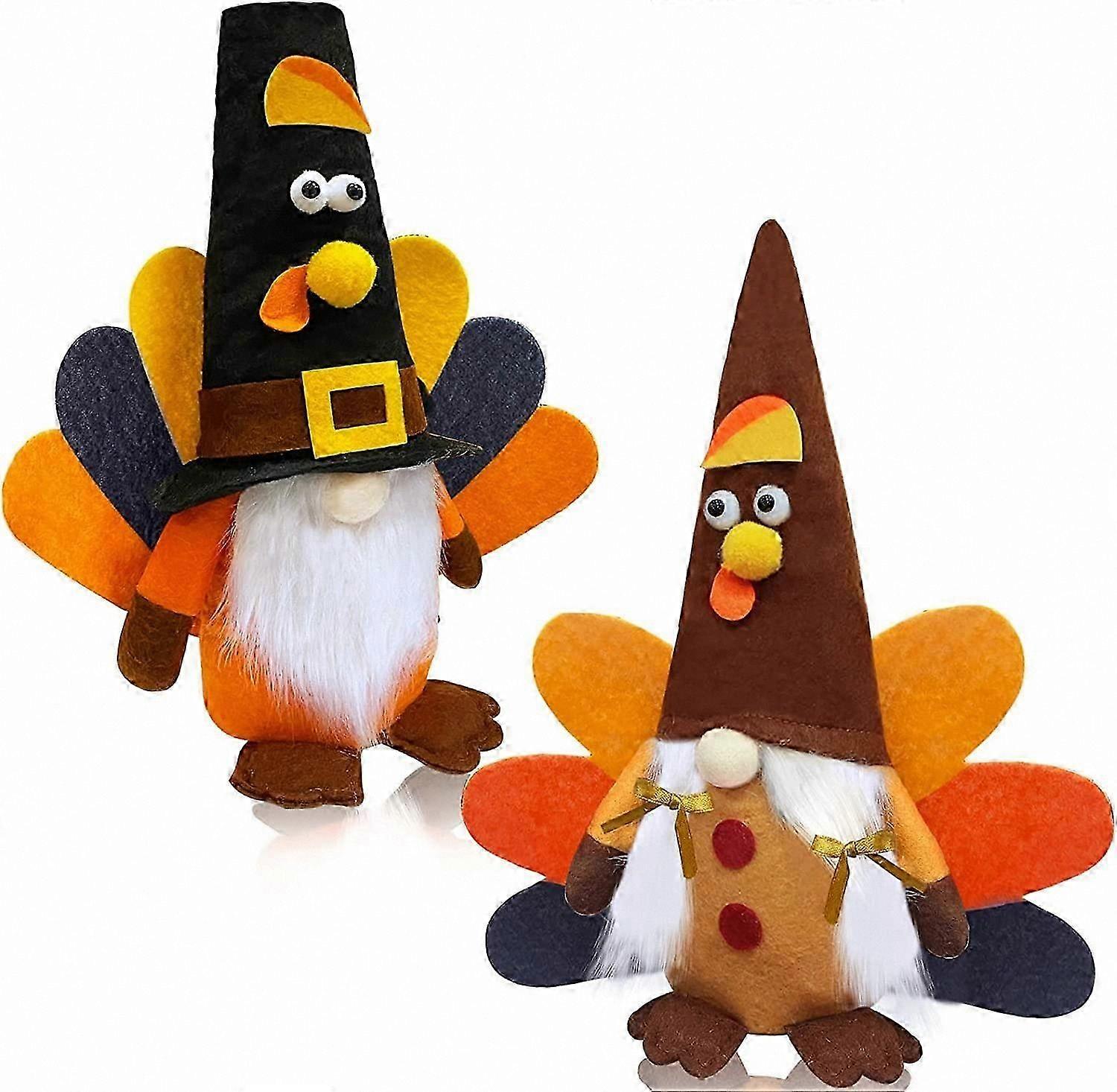 Thanksgiving Gnom Plüsch Dekor 2er Set für Herbst Saison Ornament