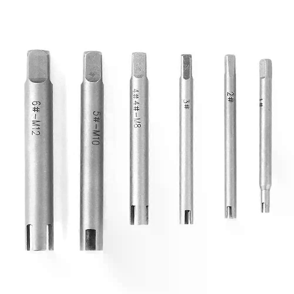 6pcs Tap Extractor Remove Stripped Broken Tap Extractor Broken Head Screw M4-M12 Removal Tool