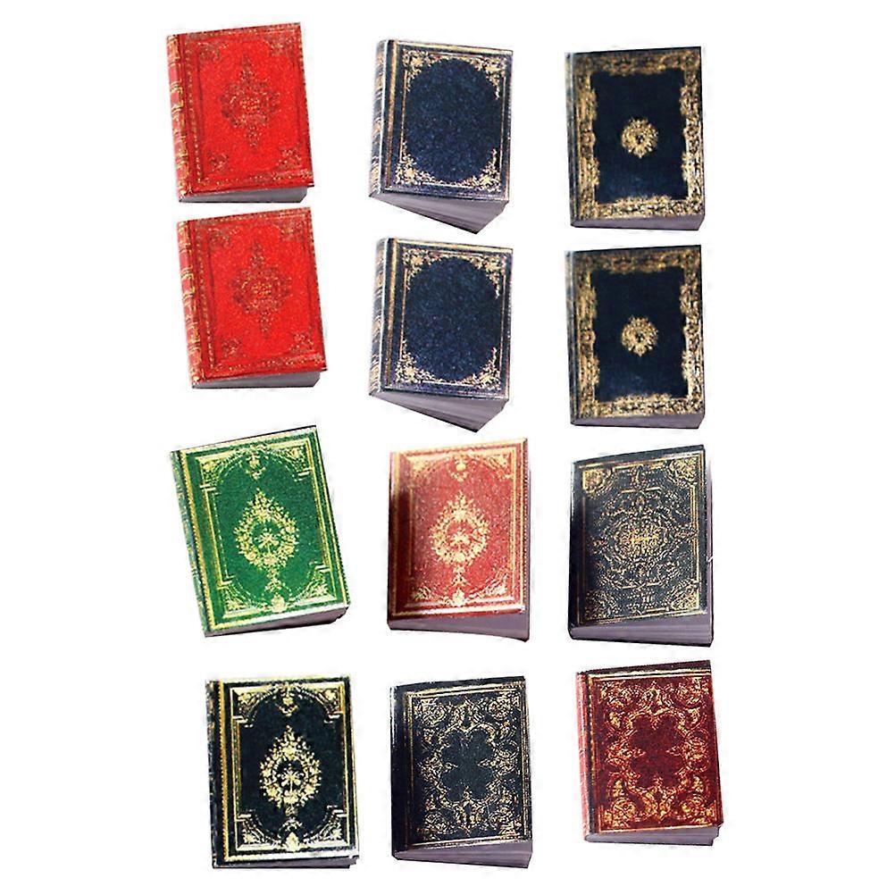 Lifelike Mini Bookshelf Accessory 12Pcs Miniature Models for Photography Props Dollhouse Decoration