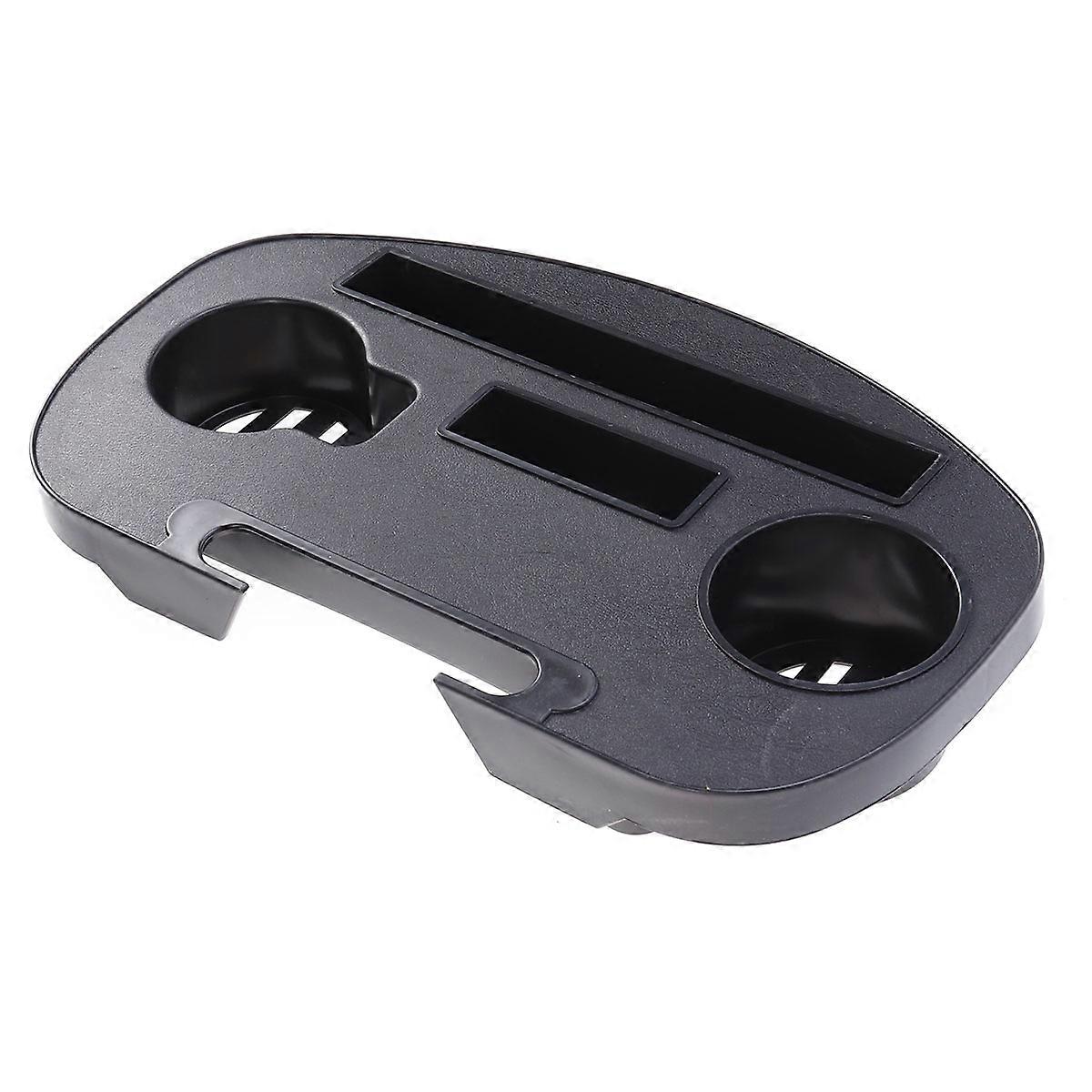 Black Chair Tray with Cup Holder for Beach Chair Made of Plastic and Large Utility Clip On