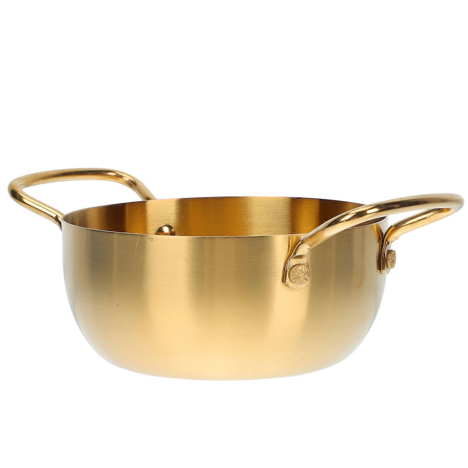 Instant Noodle Hot Pot Round Shape Perfect For Making Coffee And Cooking For Friends In Golden Finish 1Pc