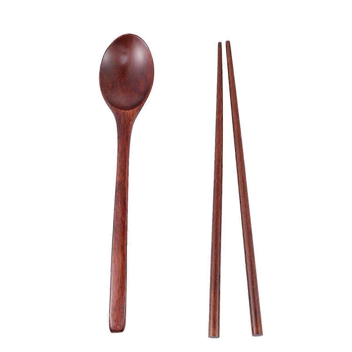 Wooden Tableware Set Natural Wood Chopstick Spoon Perfect for Kitchen Use Travel Camping