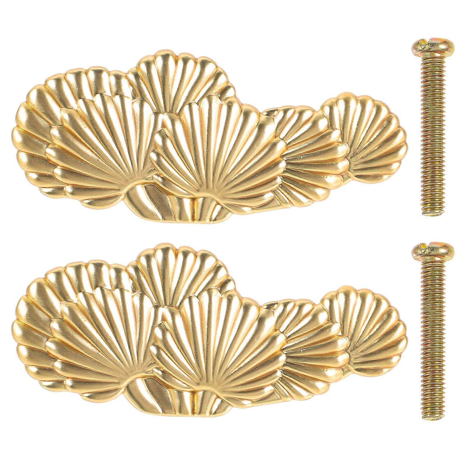 Leaf Shaped Door Handles Made of Zinc Alloy for Furniture with Durable Finish 2 Pieces