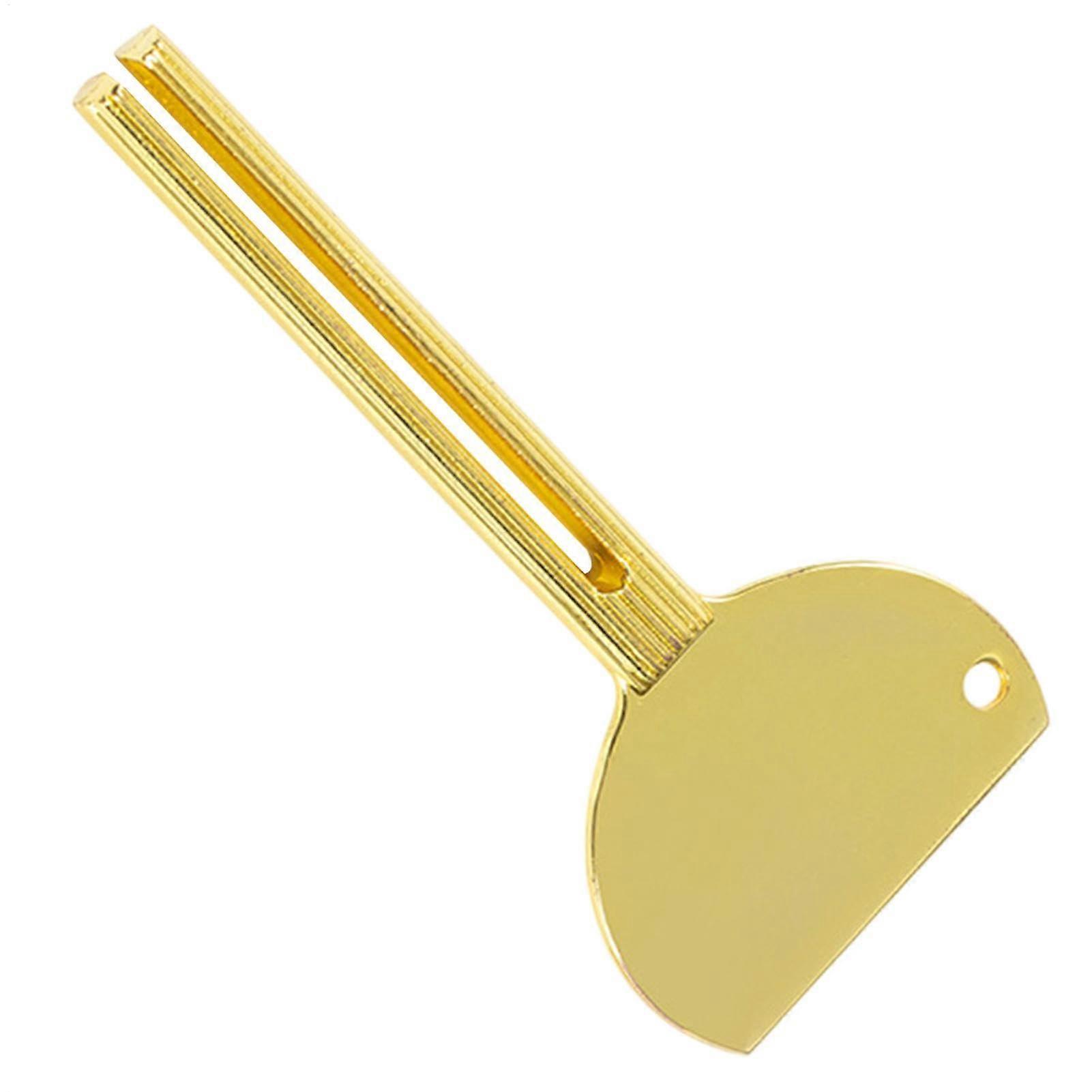 Toothpaste Press Manual Tube Squeezer Metal Toothpaste Dispenser with Rollers for Cream Gold Color 4.5 Inches