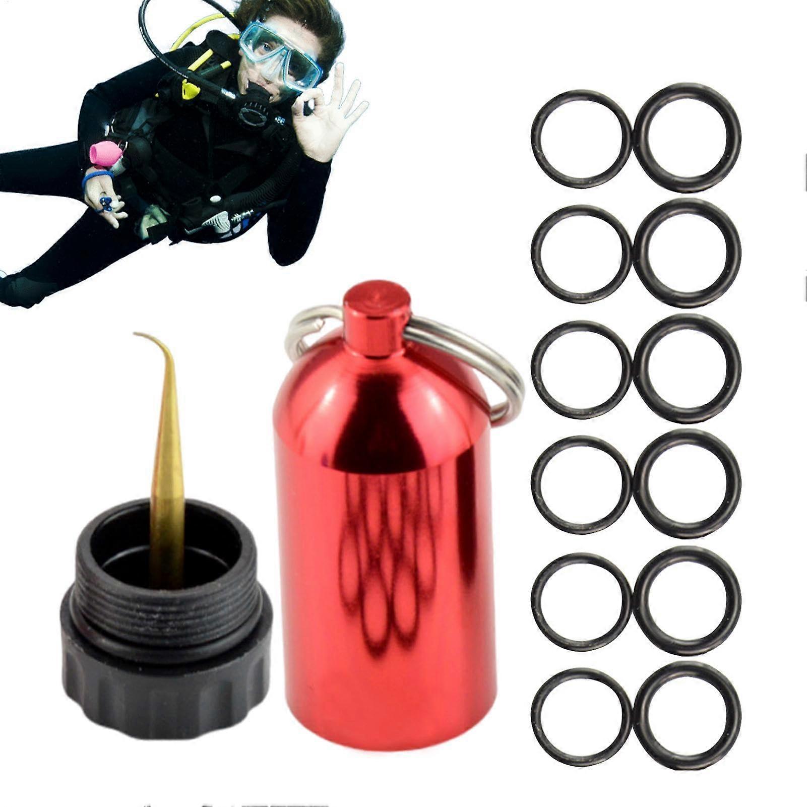 Immersion Bottle-O-Rings 12-Piece O-Ring Set For Diving Bottles, Keys And Seals Portable Red Unisex