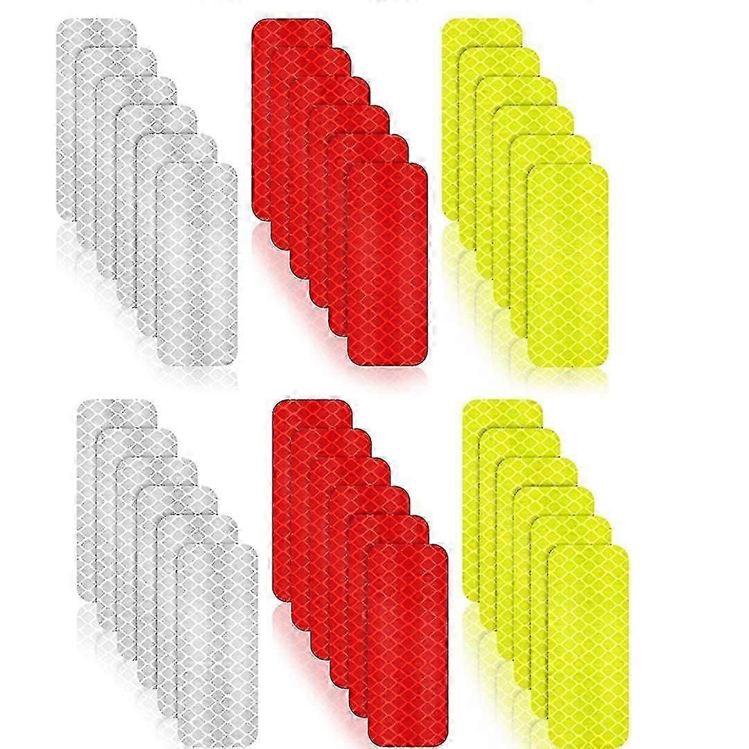 36 Pcs Reflective Warning Stickers Safety Reflective Stickers Night Visibility Stickers Waterproof Strip Stickers For Vehicle 9cmx3.5cm