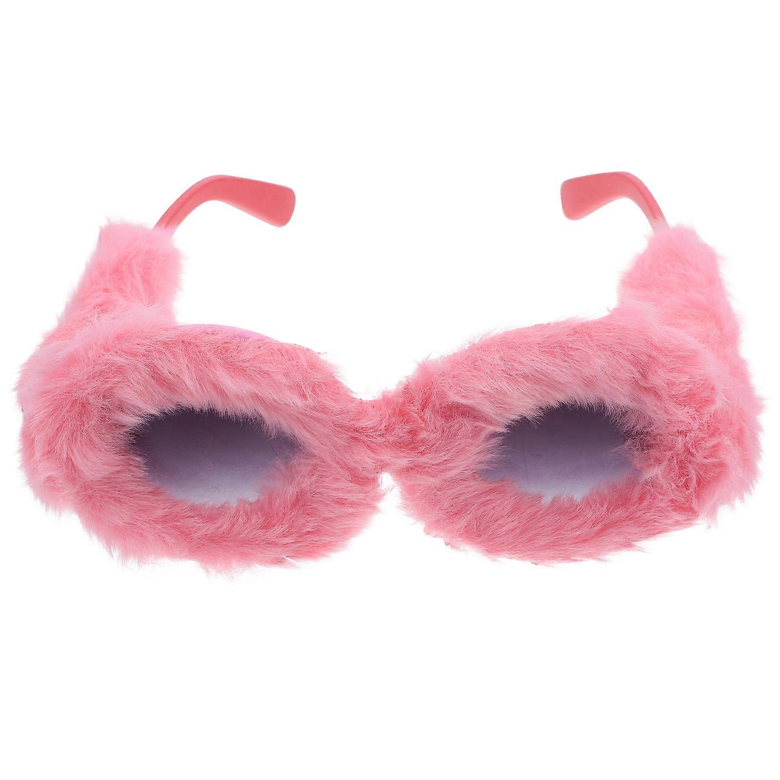 Creative Plush Sunglasses Photo Props 5Pcs Comfortable Funny Design Accessory For Holiday Parties With Round Shape