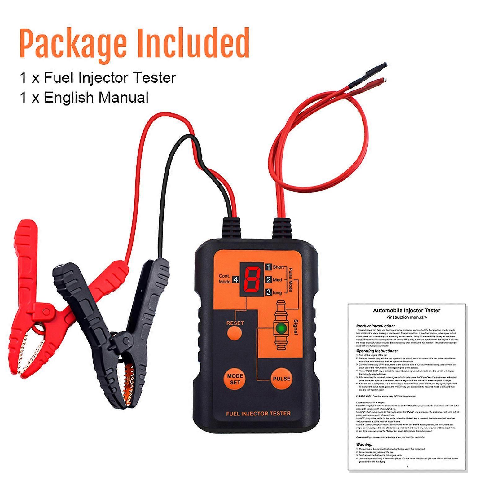 4 Pulse Modes Fuel Injector Tester 12V Car Injector Cleaner Controller for Auto Diagnostic