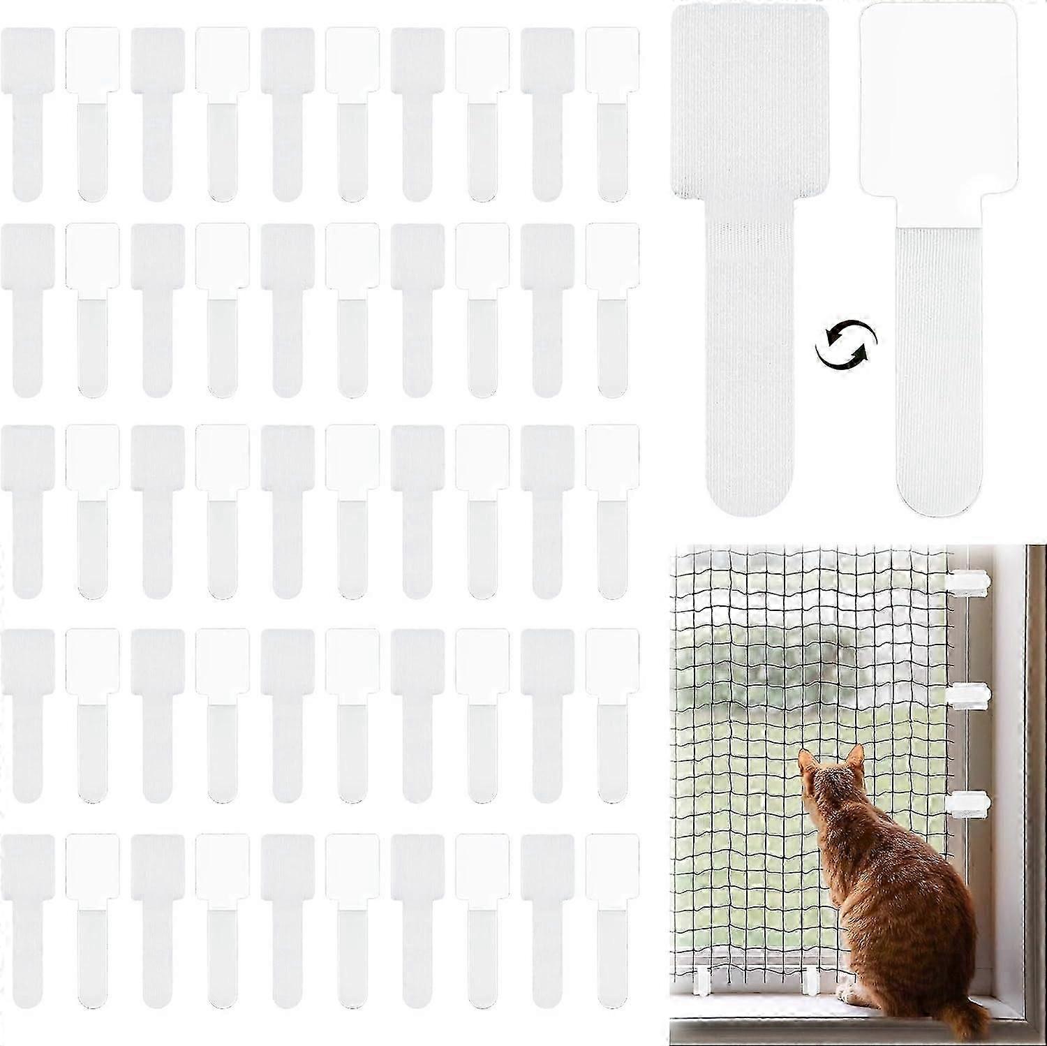 50 pcs filet pour chat crochet de fixation crochet pour filet de protection (sans filet pour chat)