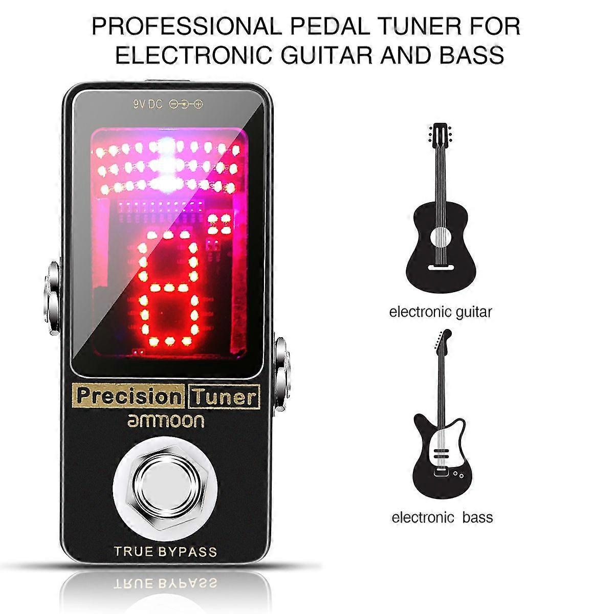ammoon Precision Chromatic Tuner Pedal Large LED Display Full Metal Shell with True Bypass for Guitar Bass