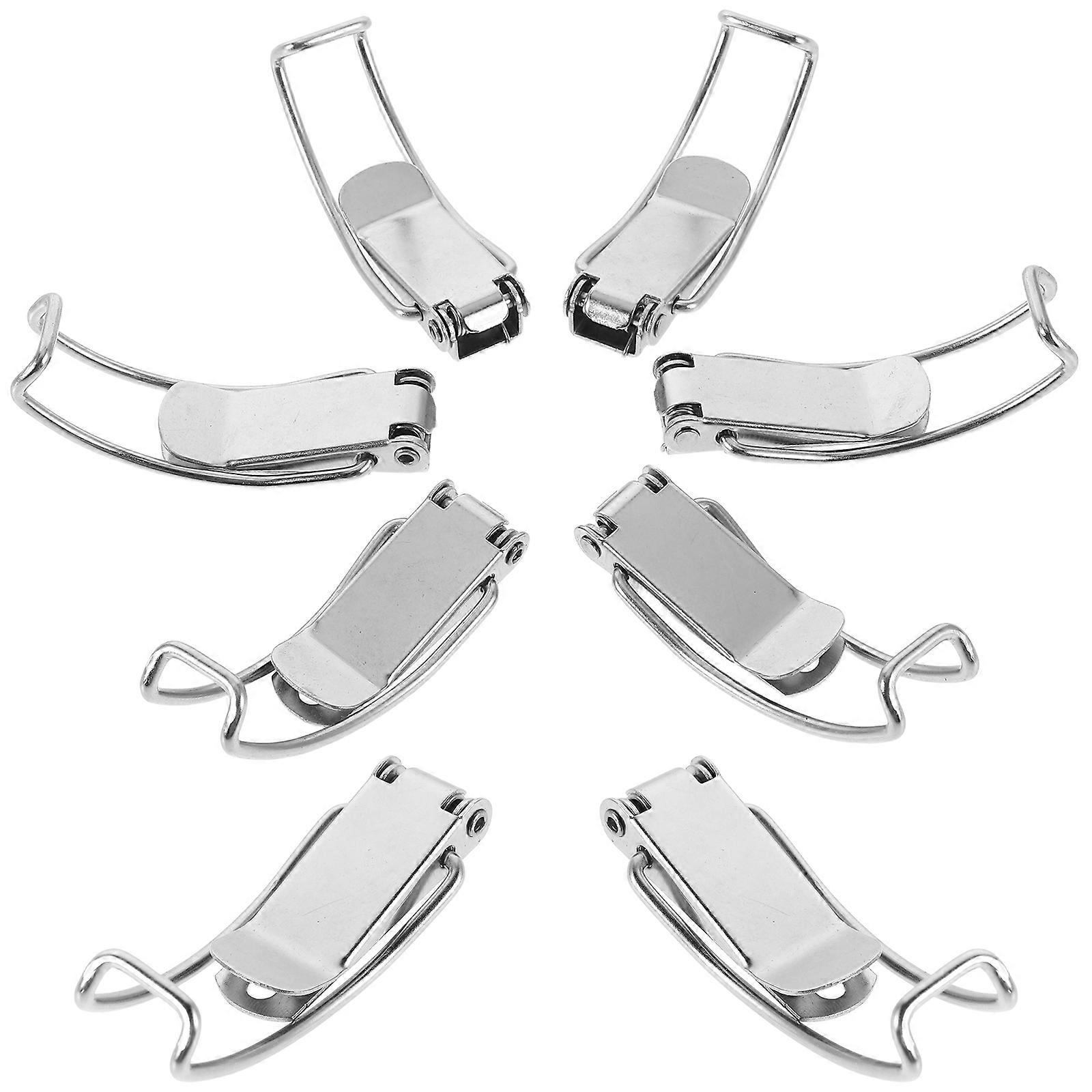 Spring Buckle Lock 8Pcs Silver Iron Build Heavy Duty Bucket Holder for Home Use