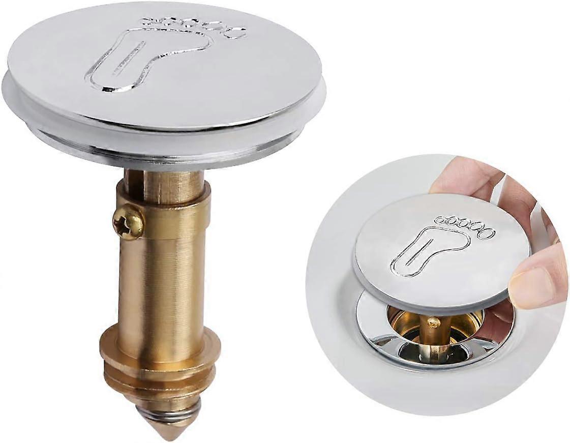 Bathroom Pop-up Drain - Waste Plug for Massage Bathtub, Jacuzzi, Solid Brass Chrome-Plated - 43mm Ternel