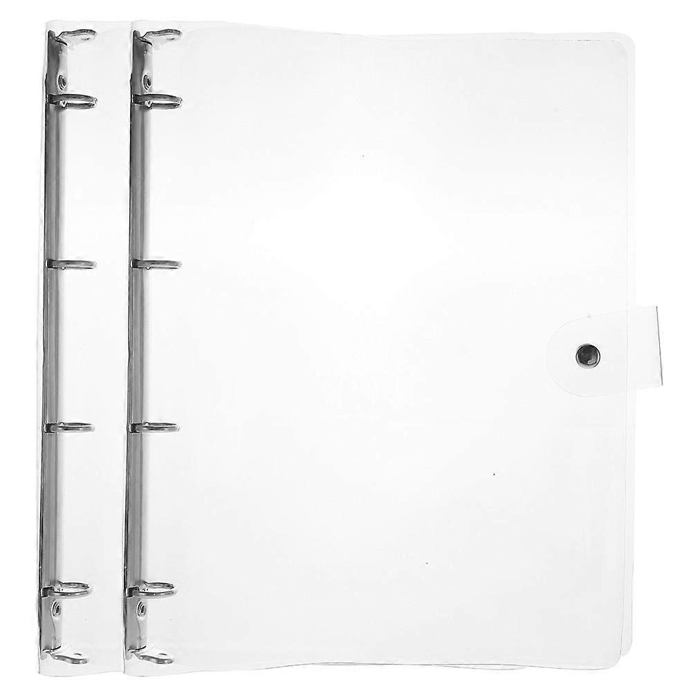 2Pcs Transparent Binder Notebook Shells for Scrapbook Protection Plastic