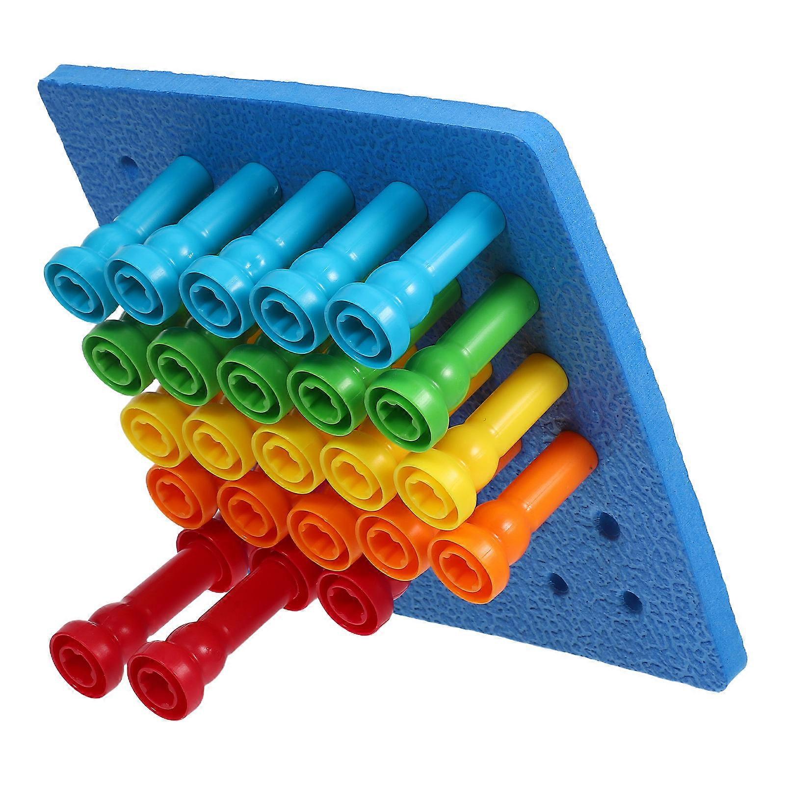 Peg Board Set for Fine Motor Skills, Color Sorting, Counting & Coordination Development with Mushroom Peg Puzzle for Family Bonding