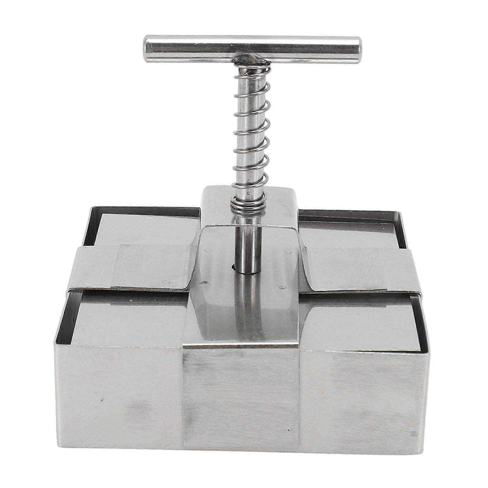 Stainless Steel Clay Cutter Spring Loaded Plunger Precise Cutting Handcraft DIY Cake Cutter Mold for Salads Desserts L