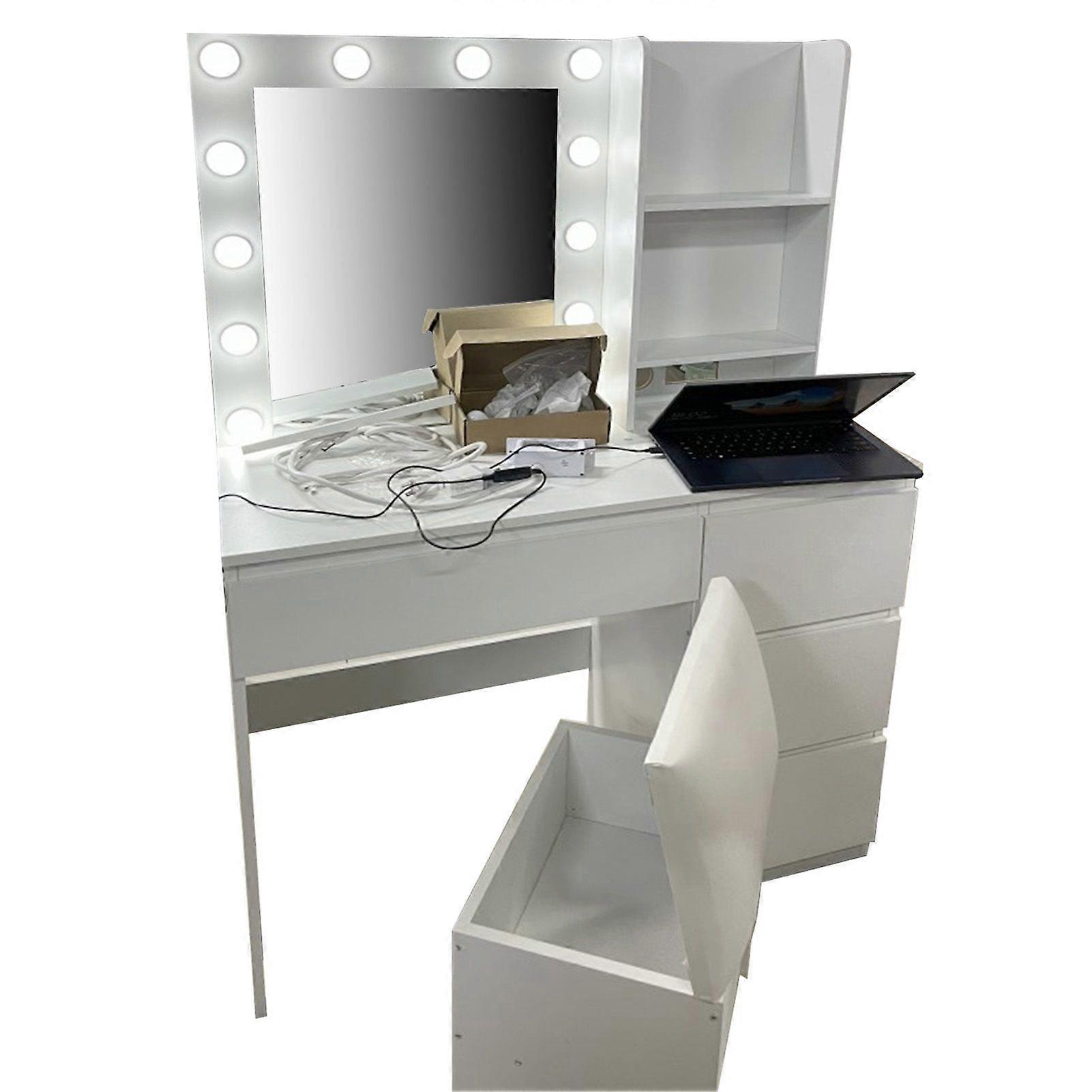 Vanity Desk with Hair Dryer Stand