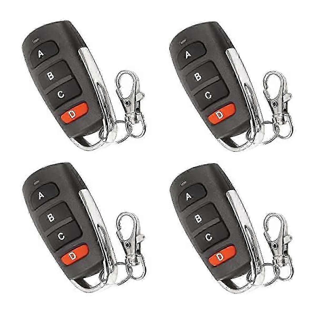4pcs Universal Duplicator Remote Garage Door Télécommande, télécommande pour portail, télécommande porte-clés, porte de garage de remplacement