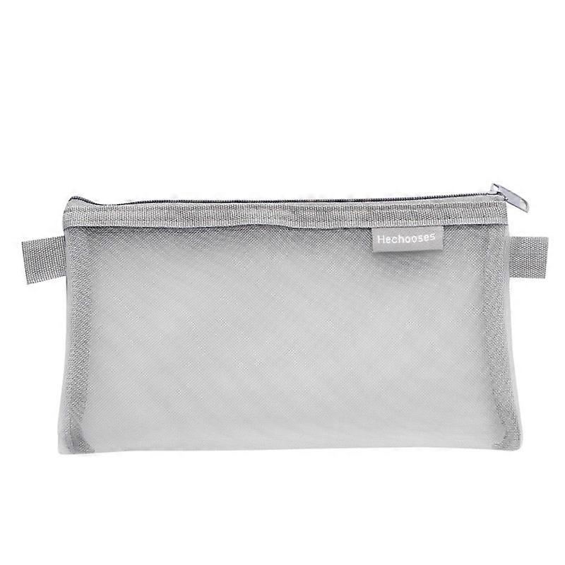 Hechooses D033 Mesh Pen Bag, Style: Square (Gray)