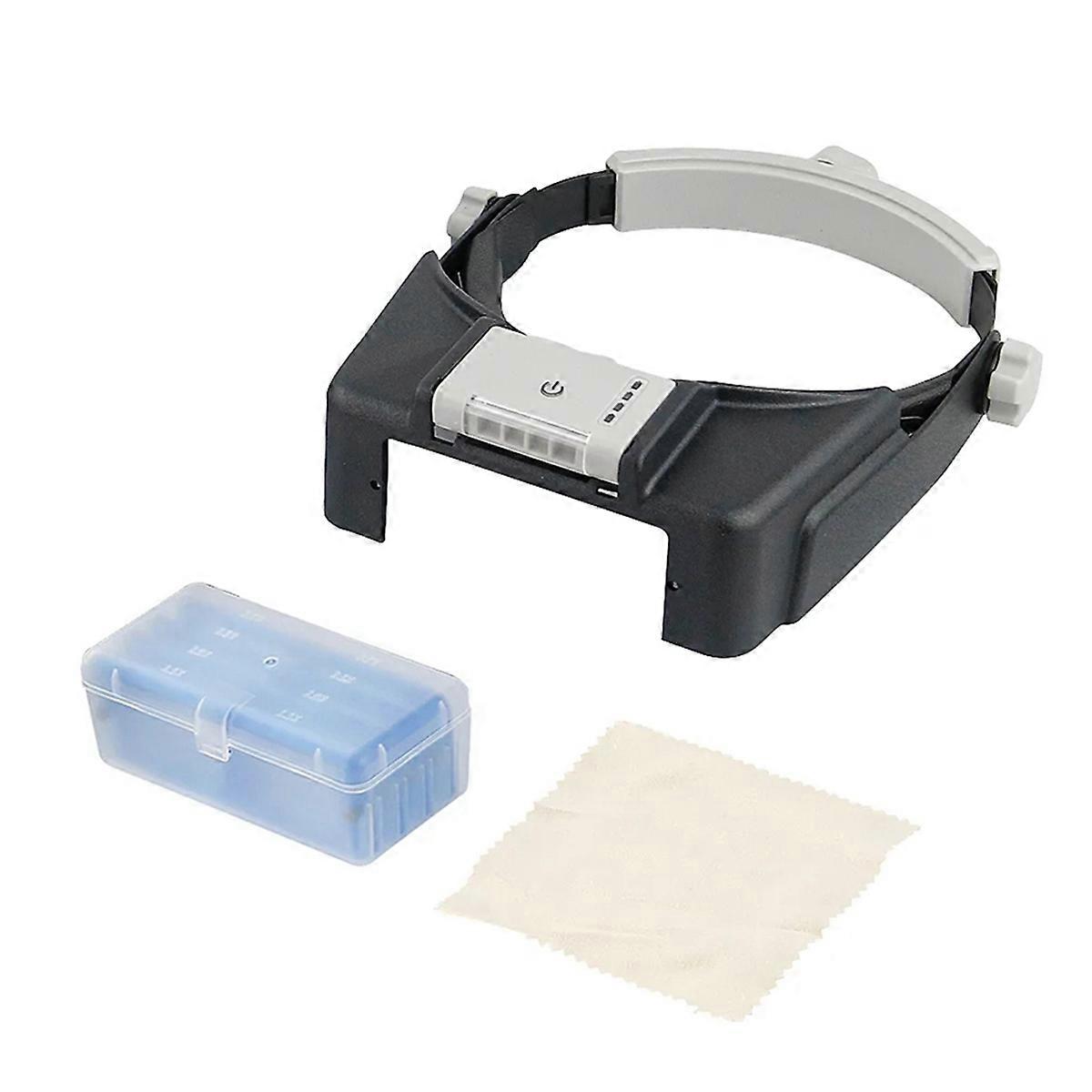 Heads Mount Magnifier Glasses with 4 LED Light Magnifier 1.5X 2X 2.5X 3.5X Loupe Lluminated Magnifier for Reading