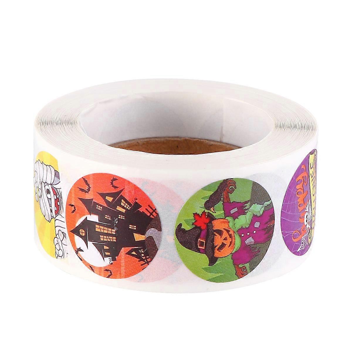 Halloween Stickers 1 Roll Self-Adhesive Sticker For Children To Use In DIY Craft Works 2.5x2.5cm Shape Assorted Color