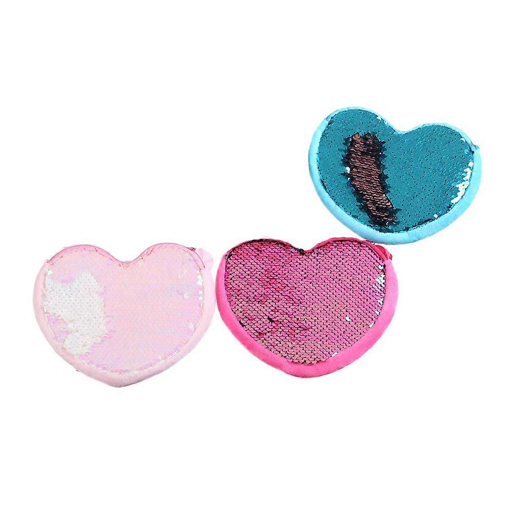Durable Assorted Color Sequin Heart Crossbody Bags for Women's Ideal for Dance Yoga School and Shopping 3PCS Set