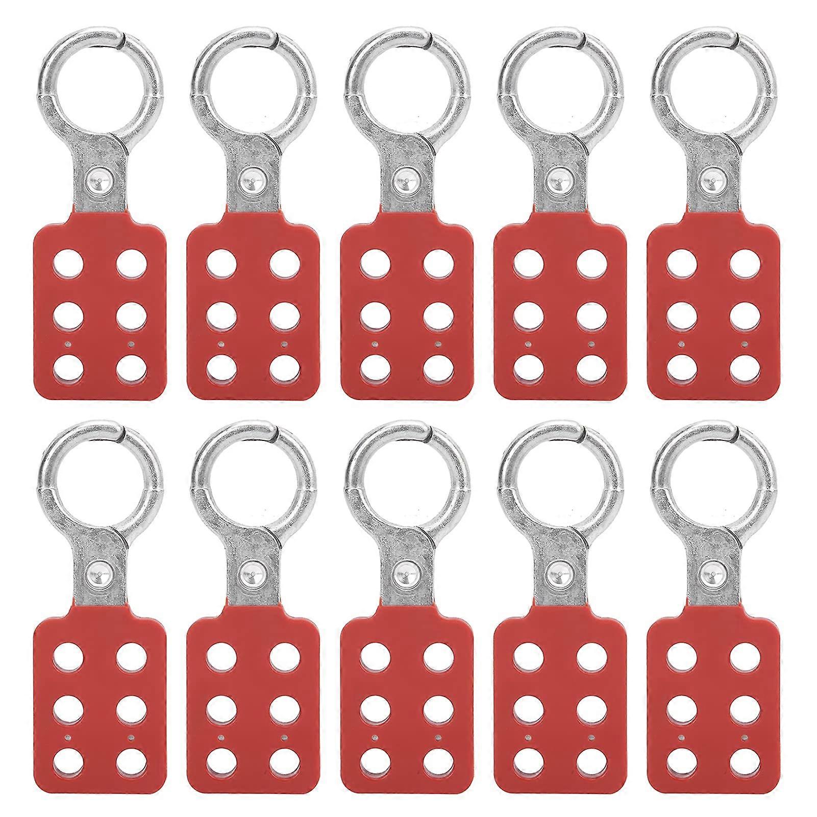 6 Hole Lockout Hasp 10Pcs 25mm 1.0in Fireproof Aluminum Hasp For Multiple Locks Industrial Loto Security Lockset