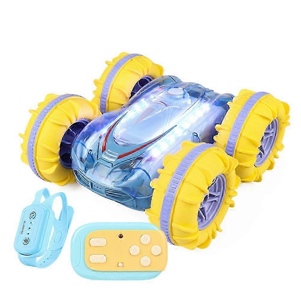 Double Sided Stunt RC Car Gesture Rolling Blue