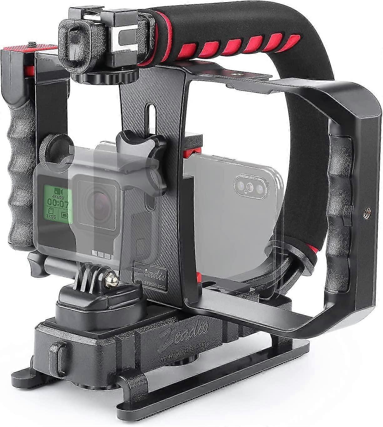 Handheld stabiliser with smartphone video unit